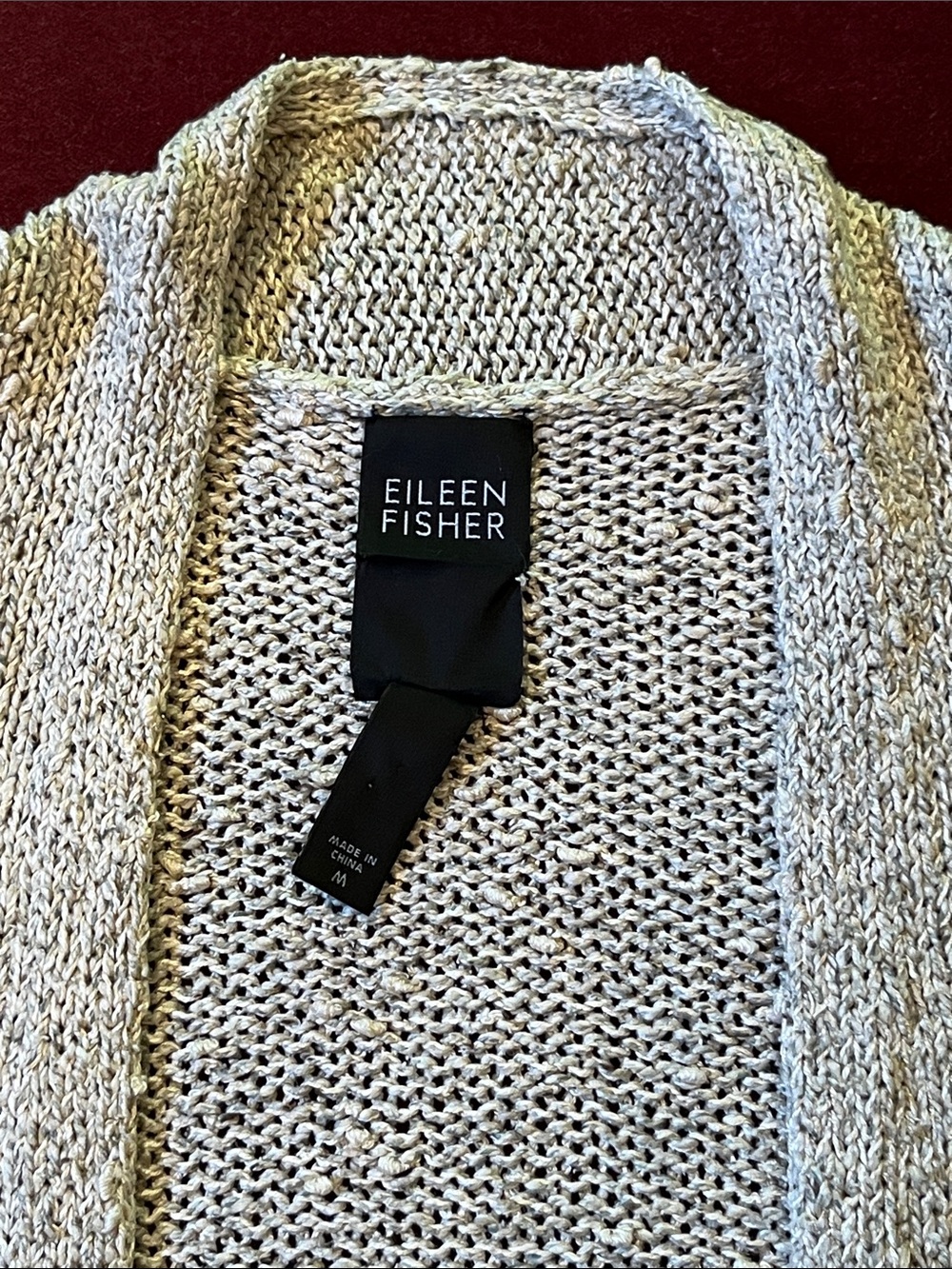 Eileen Fisher Open-Front Cardigan in Light Beige - Picture 3 of 5